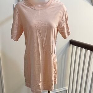 Perfect White Tee Peach Short Sleeve T-shirt dress NWT